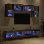 vidaXL Unités murales TV avec LED 6 Pièces Bois Ancien Bois d'ingénierie