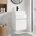vidaXL Meuble-sèche avec évier mural Blanc brillant 39 x 41 x 62 5 cm