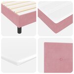 Lit à ressort vidaXL avec matelas Rose 160x200 cm Velours