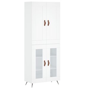 vidaXL Buffet haut Blanc 69 5x34x180 cm Bois d'ingénierie