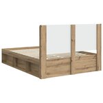 vidaXL Cadre de lit avec rangement et tête de lit Chêne artisanal