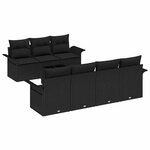 vidaXL Ensemble de canapé de jardin 8 Pièces Noir Poly rotin