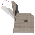 vidaXL Banc inclinable de jardin et coussins gris clair résine tressée