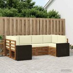 vidaXL Ensemble de canapés d'extérieur 6 pc Naturel et Crème Polyester