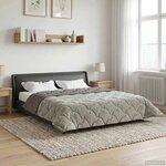 vidaXL Duvet complet toute l'année Matelassé Gris clair 240 x 260 cm