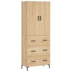 vidaXL Buffet haut Chêne sonoma 69 5x34x180 cm Bois d'ingénierie