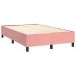 vidaXL Sommier à lattes de lit avec matelas rose 120x190 cm velours