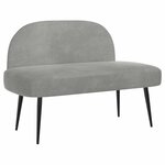 vidaXL Banc rembourré avec dossier Gris clair 110 x 60 x 76 cm Velours