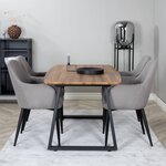Venture Home Chaises à manger lot de 2 Comfort polyester noir et gris