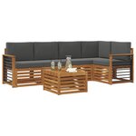 vidaXL Ensemble de canapé d'angle 6 Pièces Naturel et Anthracite