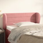 vidaXL Tête de lit avec oreilles Rose 93x23x78/88 cm Velours