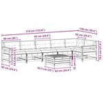 vidaXL Salon de jardin 7 Pièces avec coussins blanc bois de pin massif