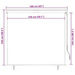vidaXL Store roulant d'extérieur 160x250 cm Bleu et blanc