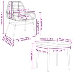 vidaXL Ensemble à manger de jardin et coussins 5 Pièces noir rotin verre