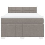 vidaXL Sommier à lattes de lit avec matelas Taupe 140x200 cm Tissu