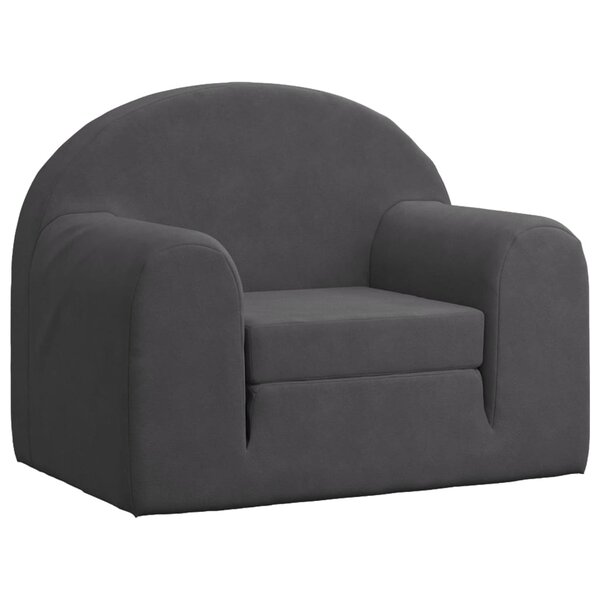 vidaXL Canapé-lit pour enfants Anthracite Peluche douce