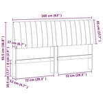 vidaXL Tête de lit capitonnée Gris clair 160 cm Pin massif