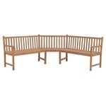 vidaXL Banc d'angle de jardin 185x185x90 cm bois de teck solide