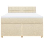 vidaXL Sommier à lattes de lit avec matelas Crème 160x200 cm Tissu