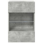 vidaXL Meubles muraux avec lumières LED pour TV 2Pièces gris béton 40x30x60 5 cm
