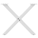 vidaXL Pieds de table basse en forme de X  2 pièces  blanc  60 x (42-43) cm  acier
