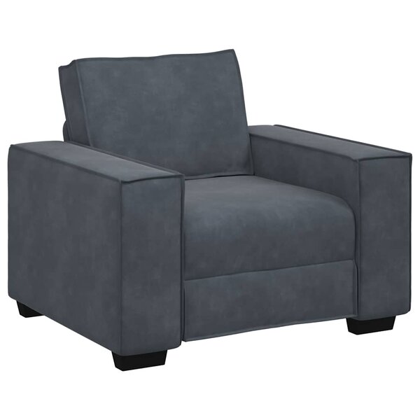 vidaXL Fauteuil gris foncé 60 cm velours