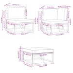 vidaXL Ensemble de canapé de jardin 10 Pièces Noir 353 x 141 5 x 71 cm