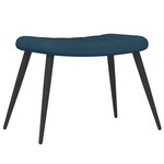 vidaXL Chaise de relaxation avec tabouret Bleu Velours