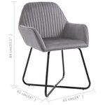 vidaXL Chaises à manger lot de 4 gris velours