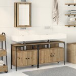 vidaXL Ensemble de Meubles de Salle de Bain de 3 Pièces en Chêne Artisan