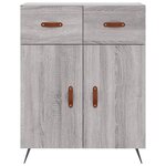 vidaXL Buffet haut Sonoma gris 69 5x34x180 cm Bois d'ingénierie