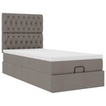 vidaXL Lit ottoman avec matelas taupe 90x200 cm tissu