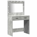 vidaXL Table de Toilette 3 Pièces Gris 40 x 41 x 75 cm Bois d'ingénierie