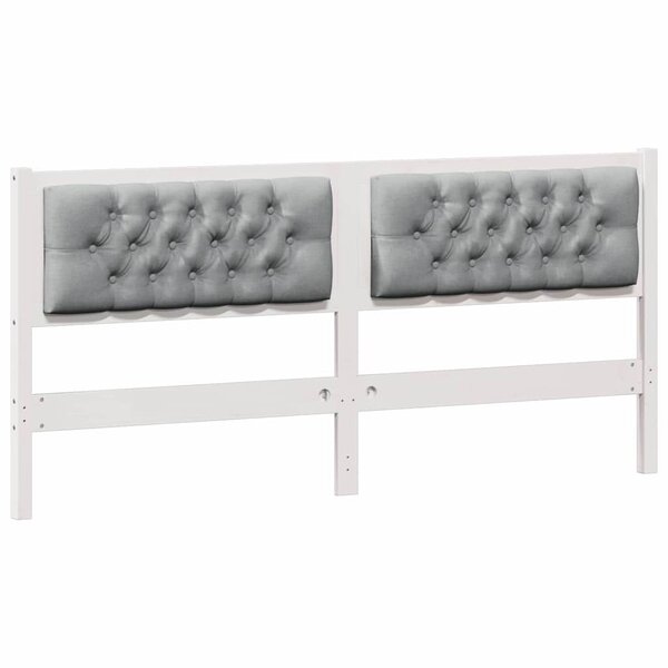 vidaXL Tête de lit Autre Blanc et gris clair 160 cm Bois massif en pin