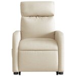 vidaXL Fauteuil inclinable de massage électrique Crème Tissu