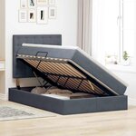 vidaXL Lit avec rangement et matelas Gris foncé 120 x 200 cm Velours