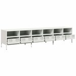 vidaXL Meuble TV blanc 202x39x43 5 cm acier laminé à froid