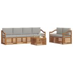 vidaXL Ensemble de canapés d'extérieur 7 Pièces Gris Naturel et Clair
