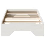 vidaXL Cadre de lit sans matelas empilable blanc 80x200 cm bois massif