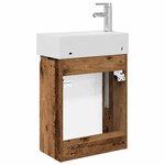 vidaXL Meuble de salle de bain avec robinet Bois ancien