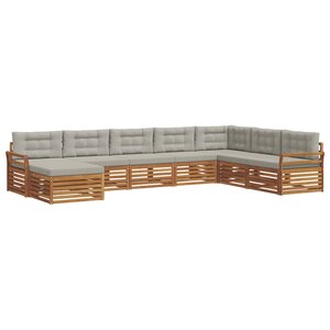 vidaXL Ensemble de canapés d'extérieur 8 pc Gris Naturel et Clair