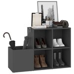 vidaXL Armoire à chaussures entrée Gris 105x35 5x70 cm Aggloméré