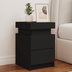 vidaXL Tables de chevet avec lumières LED 2 Pièces noir 35x39x55 cm