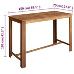 vidaXL Table et tabourets de bar 7 Pièces Bois d'acacia massif