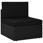 Salon de jardin meuble d'extérieur ensemble de mobilier 5 pièces avec coussins noir résine tressée 02_0016424