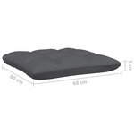 vidaXL Repose-pied de jardin avec coussin anthracite Bois de pin Noir