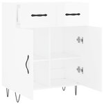 vidaXL Buffet Blanc brillant 69 5x34x90 cm Bois d'ingénierie