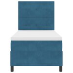 Lit avec sommier à ressorts vidaXL et matelas bleu foncé 90x200 cm en velours