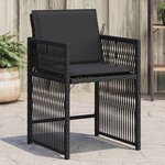 vidaXL Chaises de jardin lot de 4 avec coussins noir résine tressée