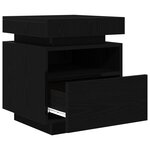 Table de chevet vidaXL avec lumières LED Chêne Noir 40x39x48 5 cm
